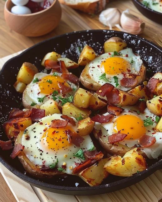 Breakfast Potatoes 2 Crispy breakfast potatoes served on a plate with herbs and spices