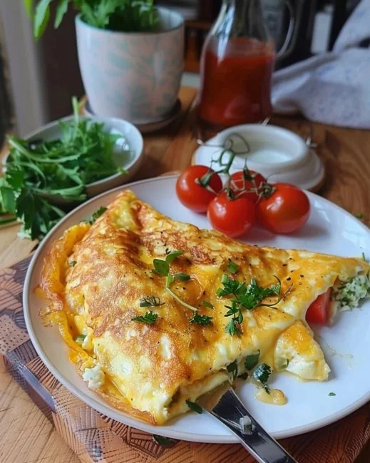 Cheesy Omelette 2 Delicious cheesy omelette cooked to perfection