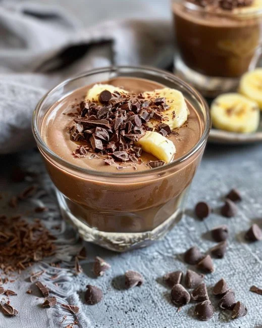 Chocolate Protein Pudding 2 Bowl of chocolate protein pudding topped with berries and nuts