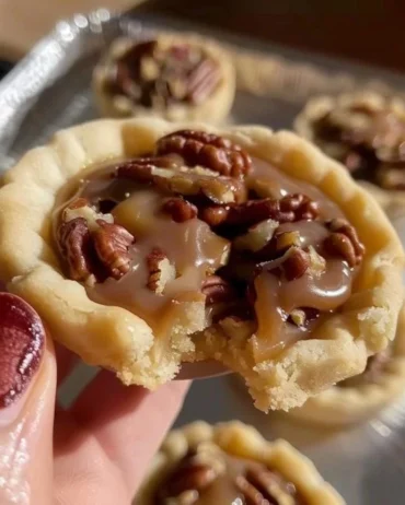 Crumbl Pecan Pie Cookies 6 Delicious Crumbl pecan pie cookies with pecan topping and caramel drizzle