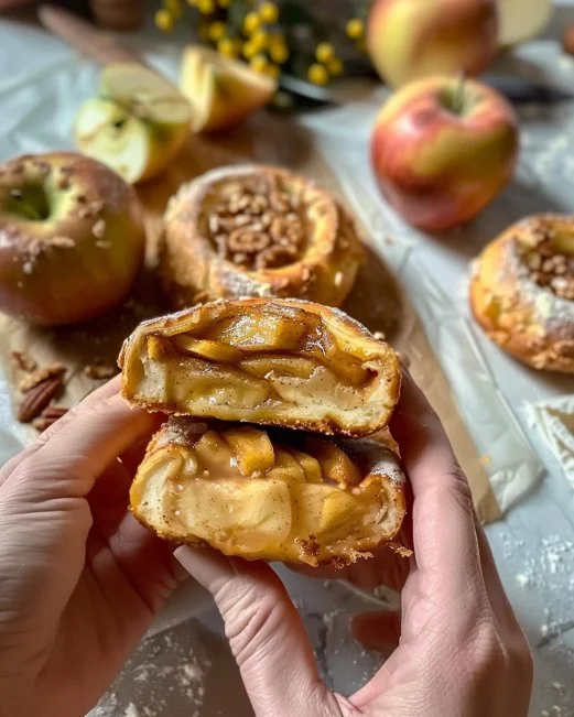 Delightful quick apple cinnamon buns fresh out of the oven