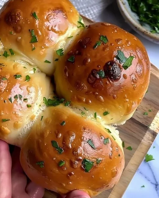 Easy Garlic Butter Dinner Rolls 2 Delicious garlic butter dinner rolls ready to serve.