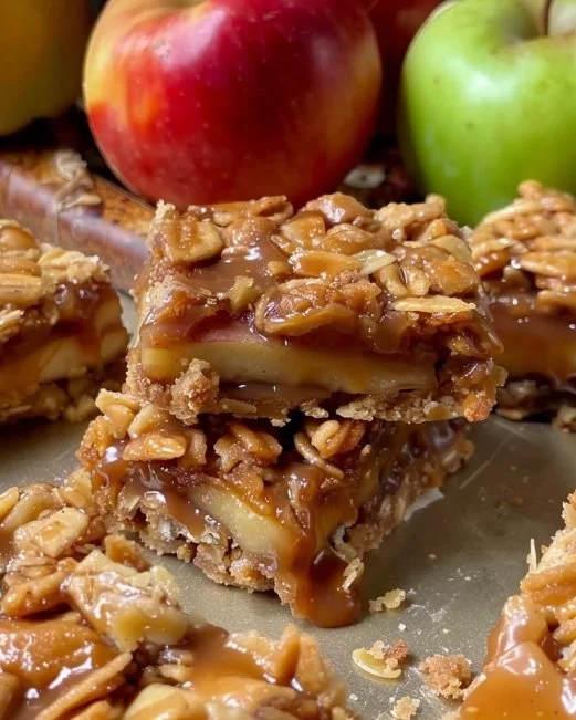 Salted Caramel Apple Pie Bars 2 Salted Caramel Apple Pie Bars with a sugary topping and apple filling