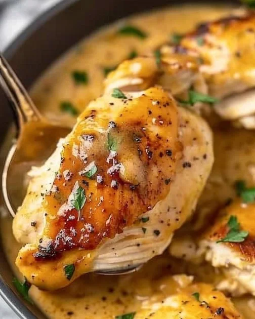 Delicious Crock Pot Ranch Chicken served with herbs and spices