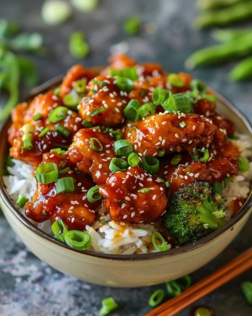 Easy Crockpot General Tso's Chicken 2 Easy Crockpot General Tso's Chicken with vegetables in a slow cooker