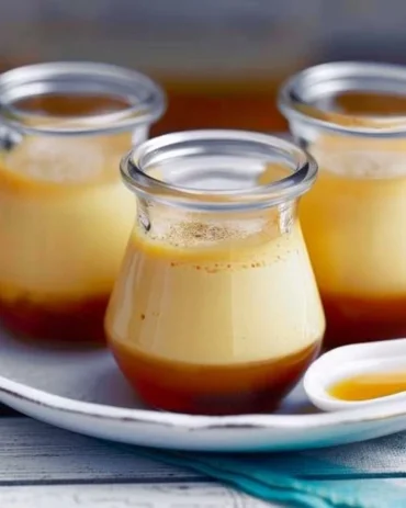 Silky Japanese Custard Pudding 1 Silky Japanese custard pudding served in a delicate dish